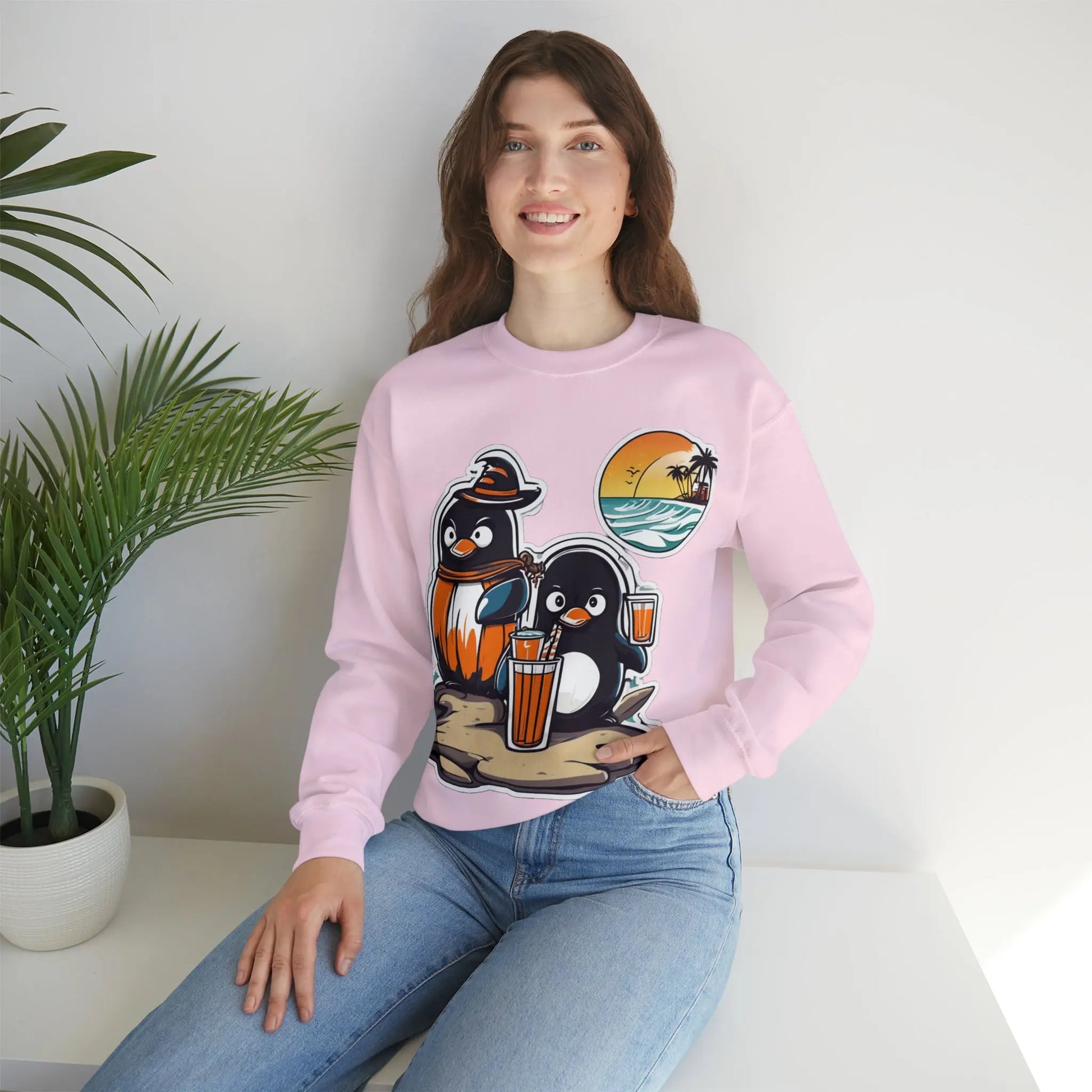 T-shirt "Penguin on the beach in summer" (U.S) - RoosStyle Design