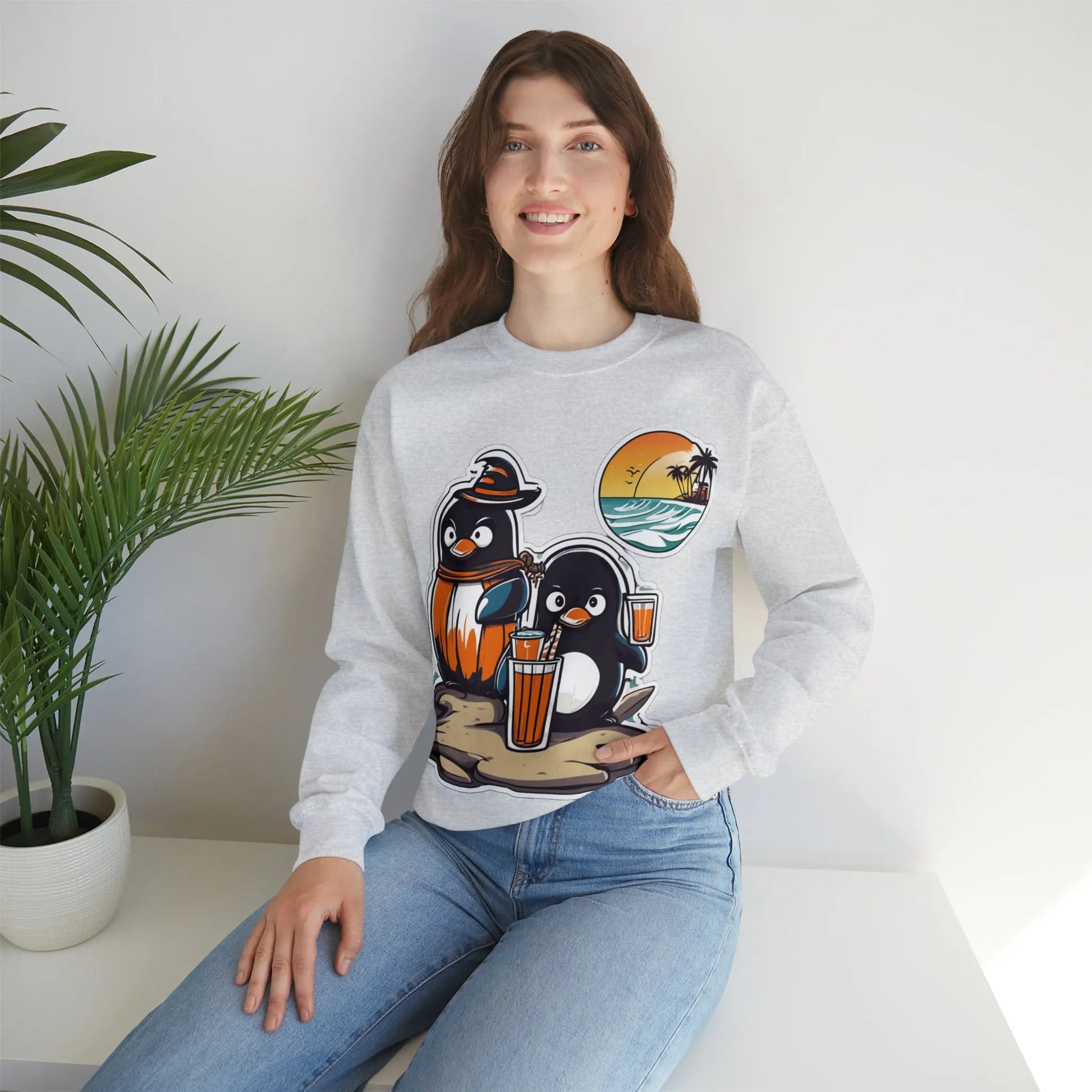T-shirt "Penguin on the beach in summer" (U.S) - RoosStyle Design