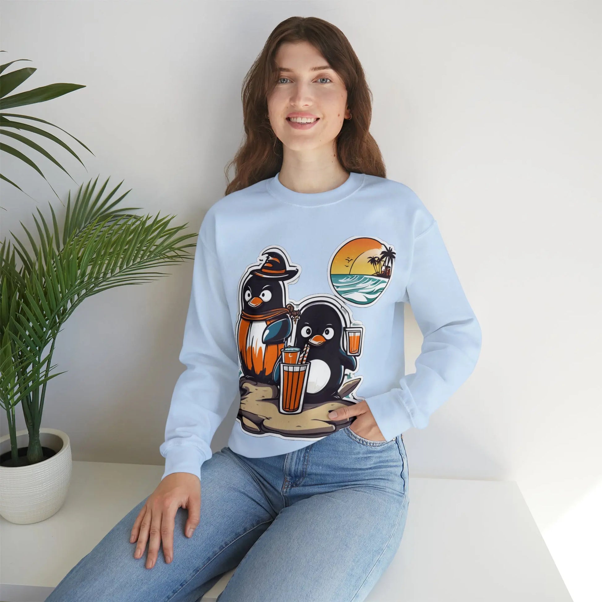 T-shirt "Penguin on the beach in summer" (U.S) - RoosStyle Design