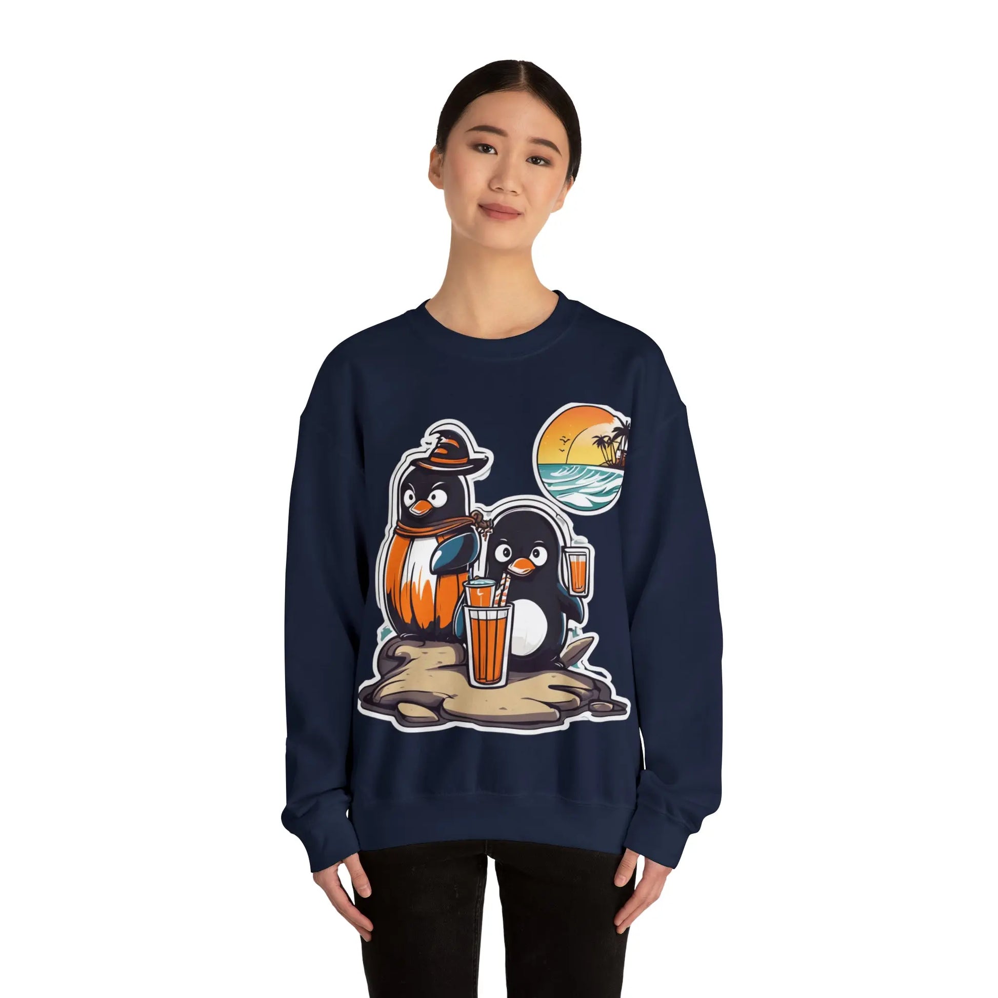 T-shirt "Penguin on the beach in summer" (U.S) - RoosStyle Design