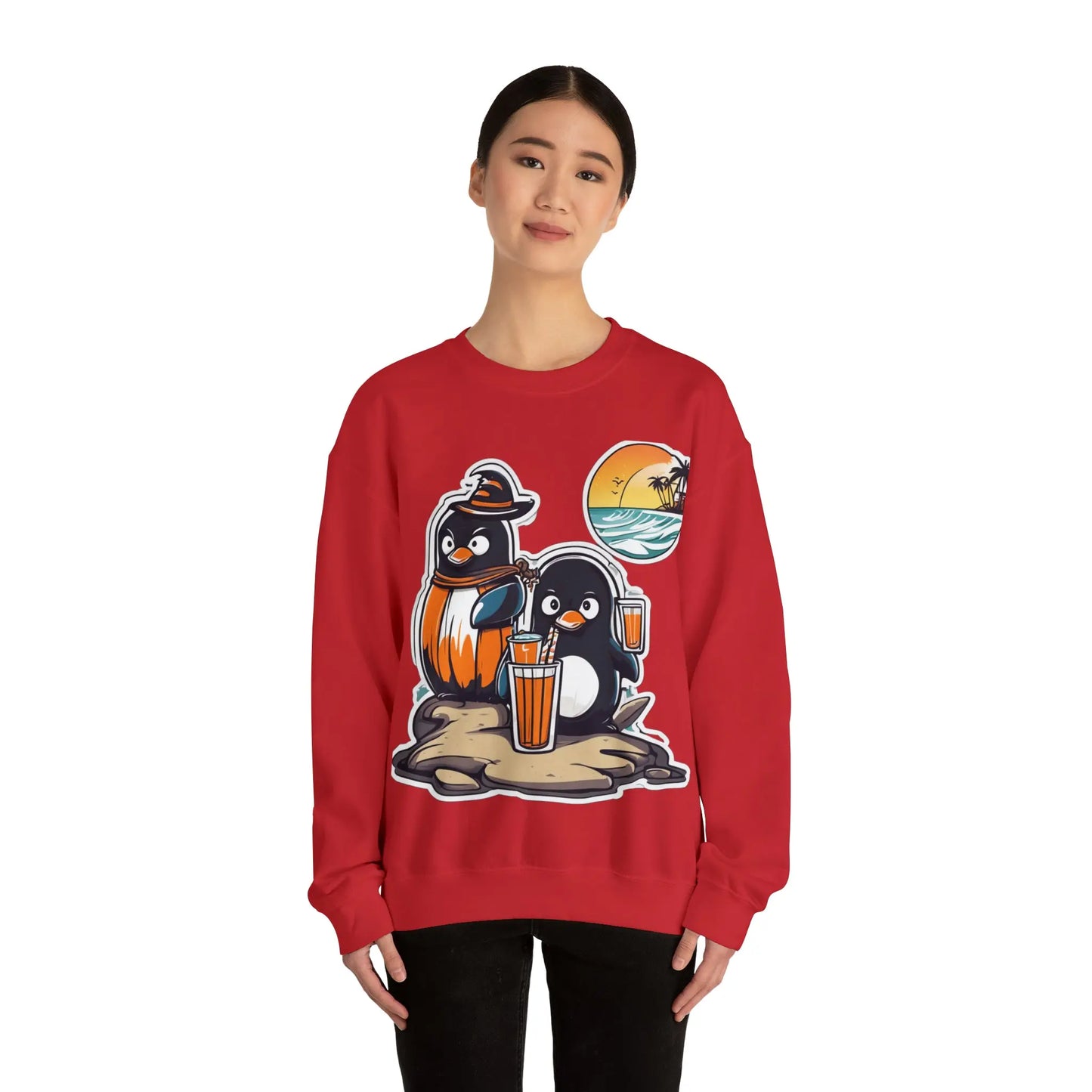 T-shirt "Penguin on the beach in summer" (U.S) - RoosStyle Design