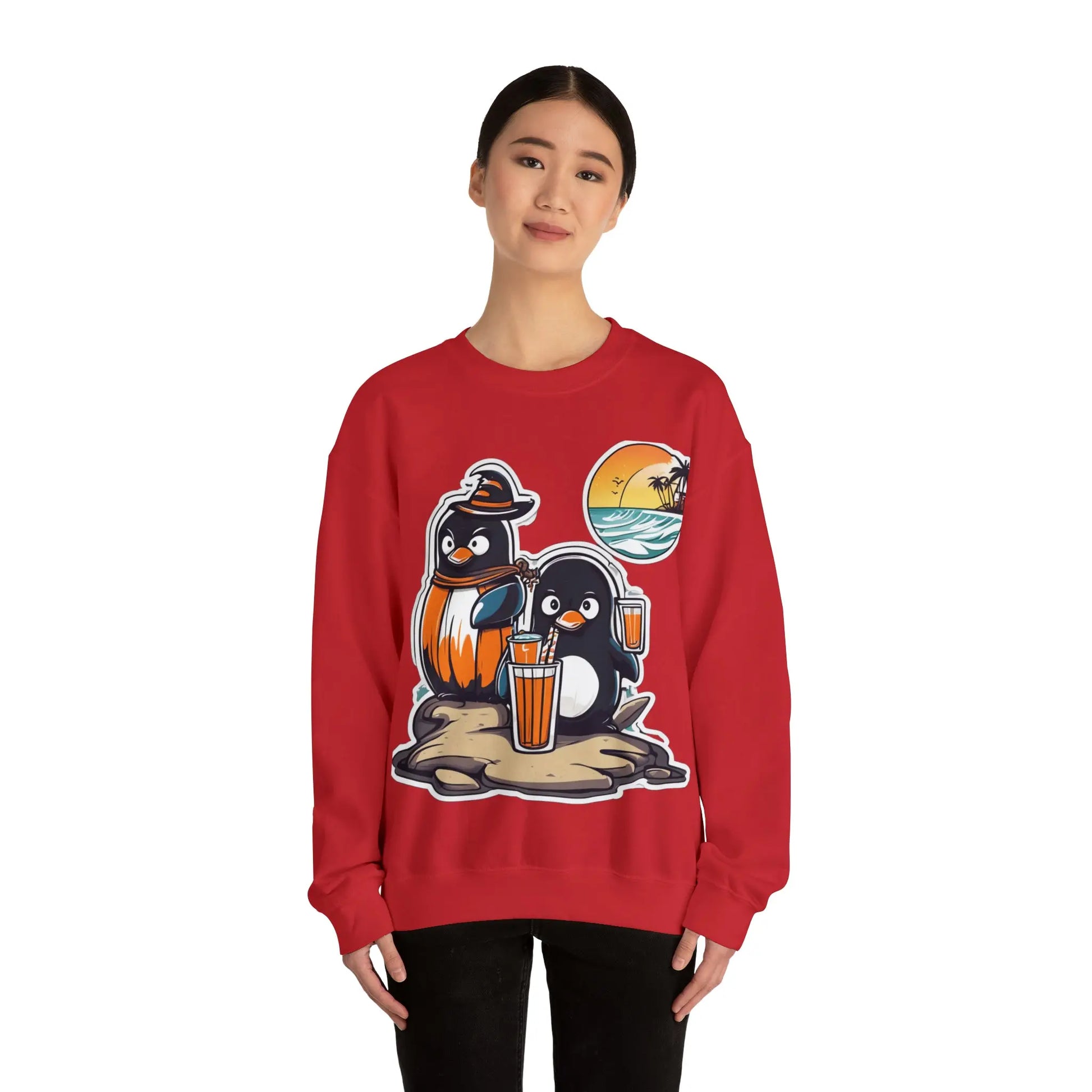 T-shirt "Penguin on the beach in summer" (U.S) - RoosStyle Design