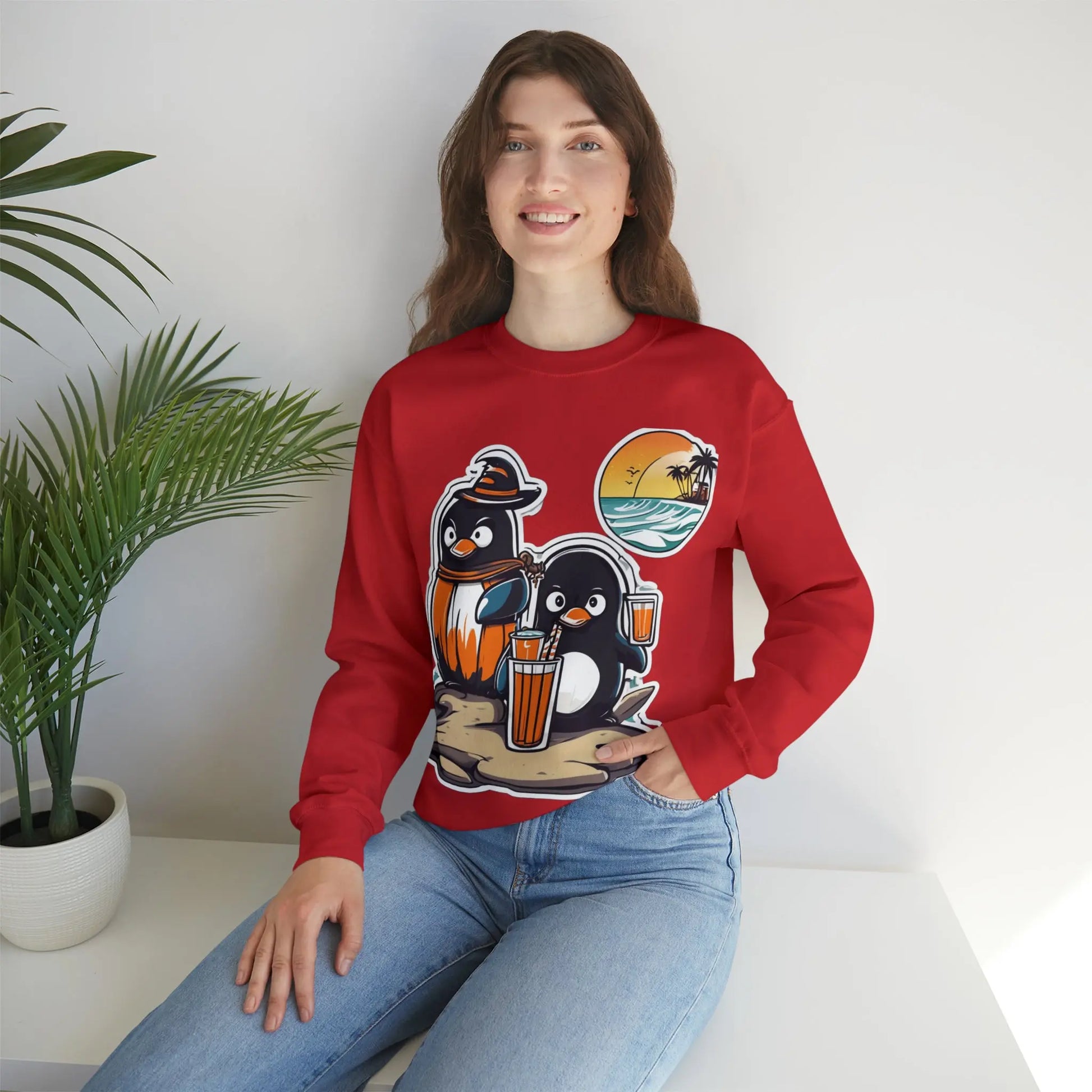 T-shirt "Penguin on the beach in summer" (U.S) - RoosStyle Design