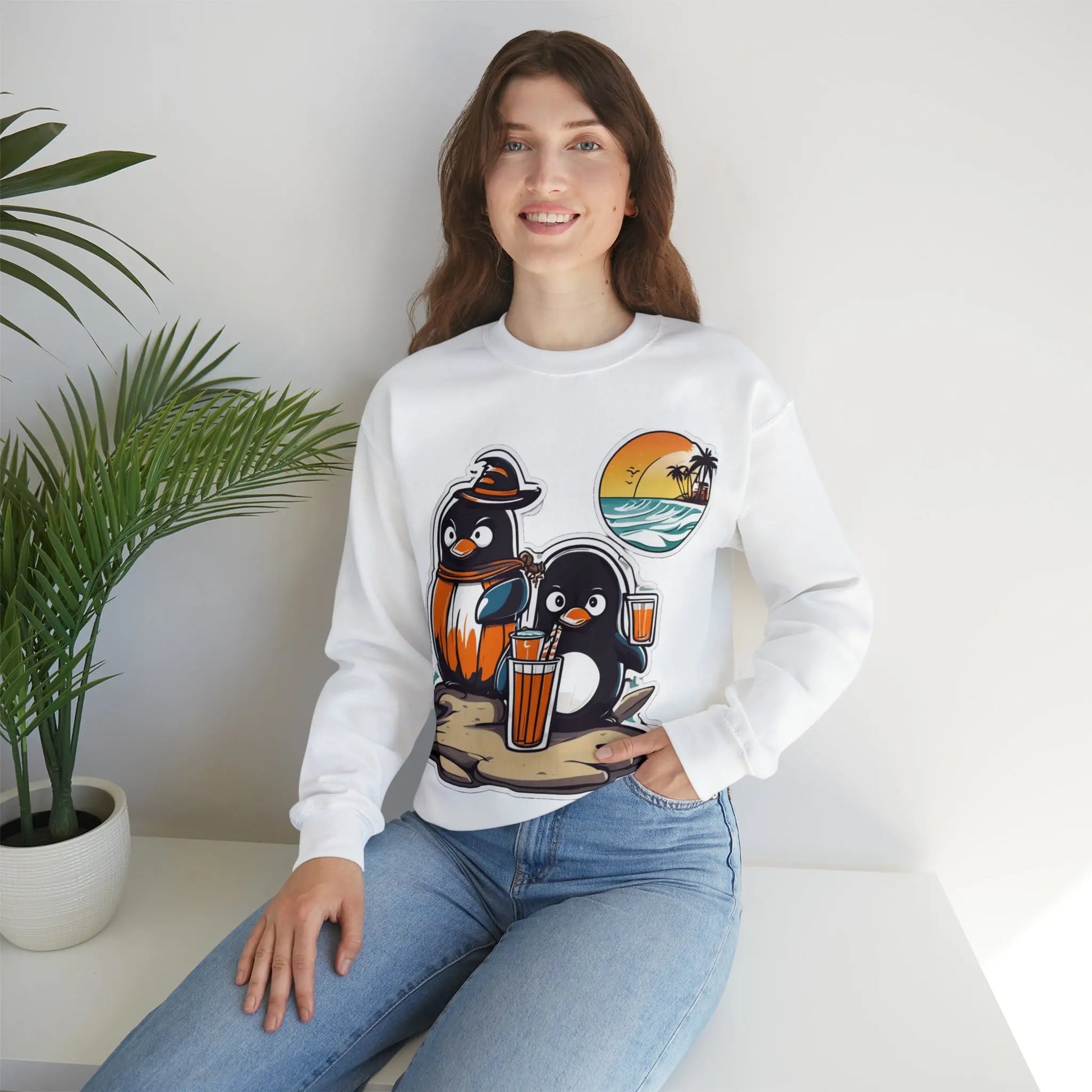 T-shirt "Penguin on the beach in summer" (U.S) - RoosStyle Design