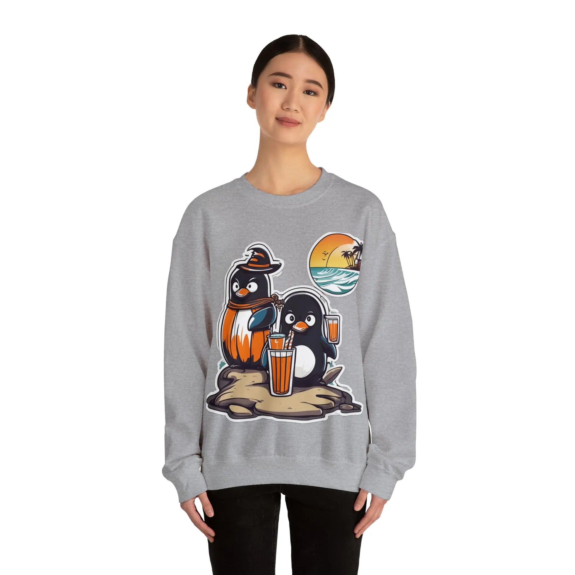T-shirt "Penguin on the beach in summer" (U.S) - RoosStyle Design