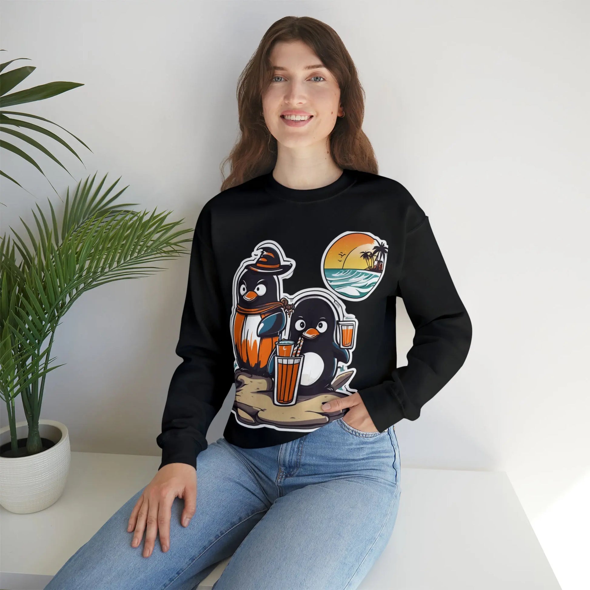 T-shirt "Penguin on the beach in summer" (U.S) - RoosStyle Design