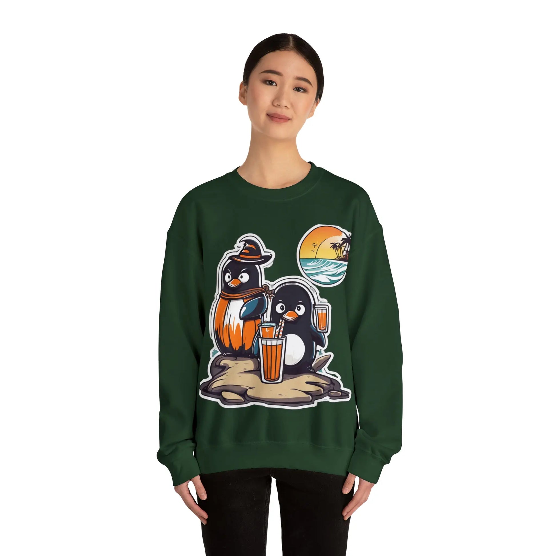 T-shirt "Penguin on the beach in summer" (U.S) - RoosStyle Design